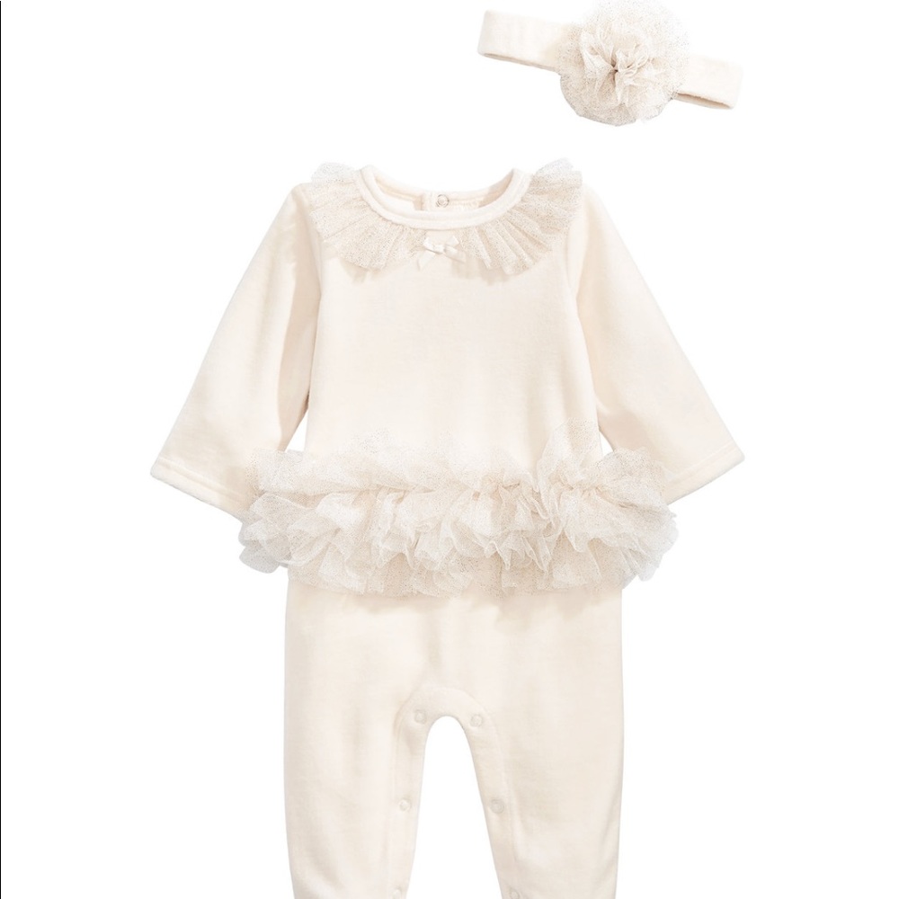 Baby girl sparkle coverall
